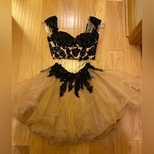 black and tan homecoming dress - size S